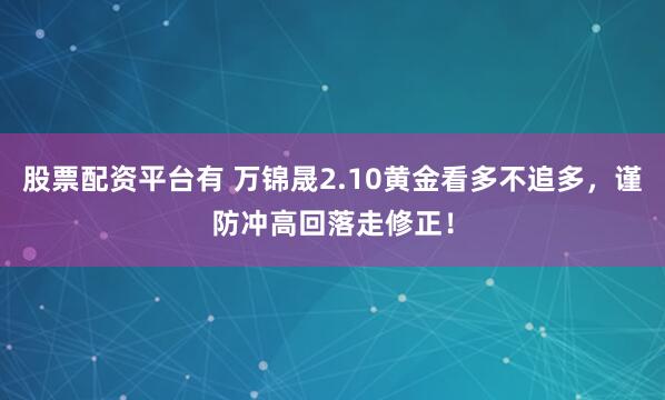 股票配资平台有 万锦晟2.10黄金看多不追多，谨防冲高回落走修正！