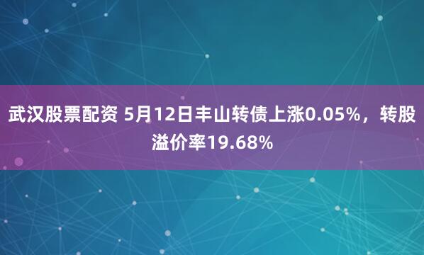 武汉股票配资 5月12日丰山转债上涨0.05%，转股溢价率19.68%