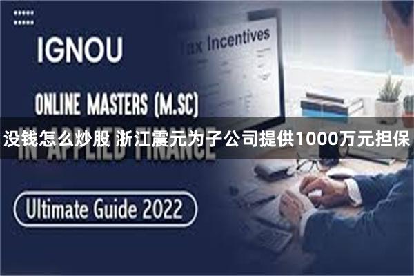 没钱怎么炒股 浙江震元为子公司提供1000万元担保